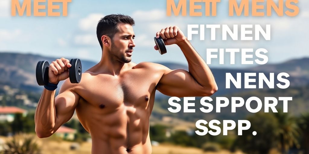 Fit man exercising with weights in a vibrant outdoor setting.